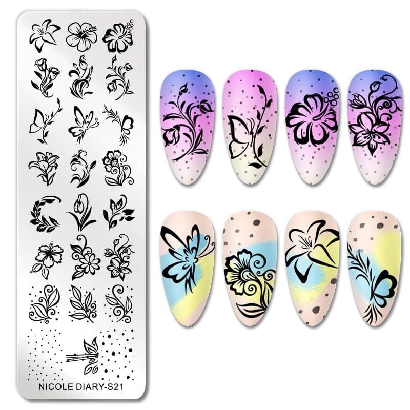 Rectangle Nail Stamping Plates Stamping Nail BORN PRETTY 