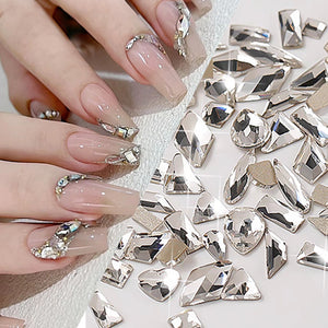 50 Stk. Aurora Flatback Nagel Strasssteine