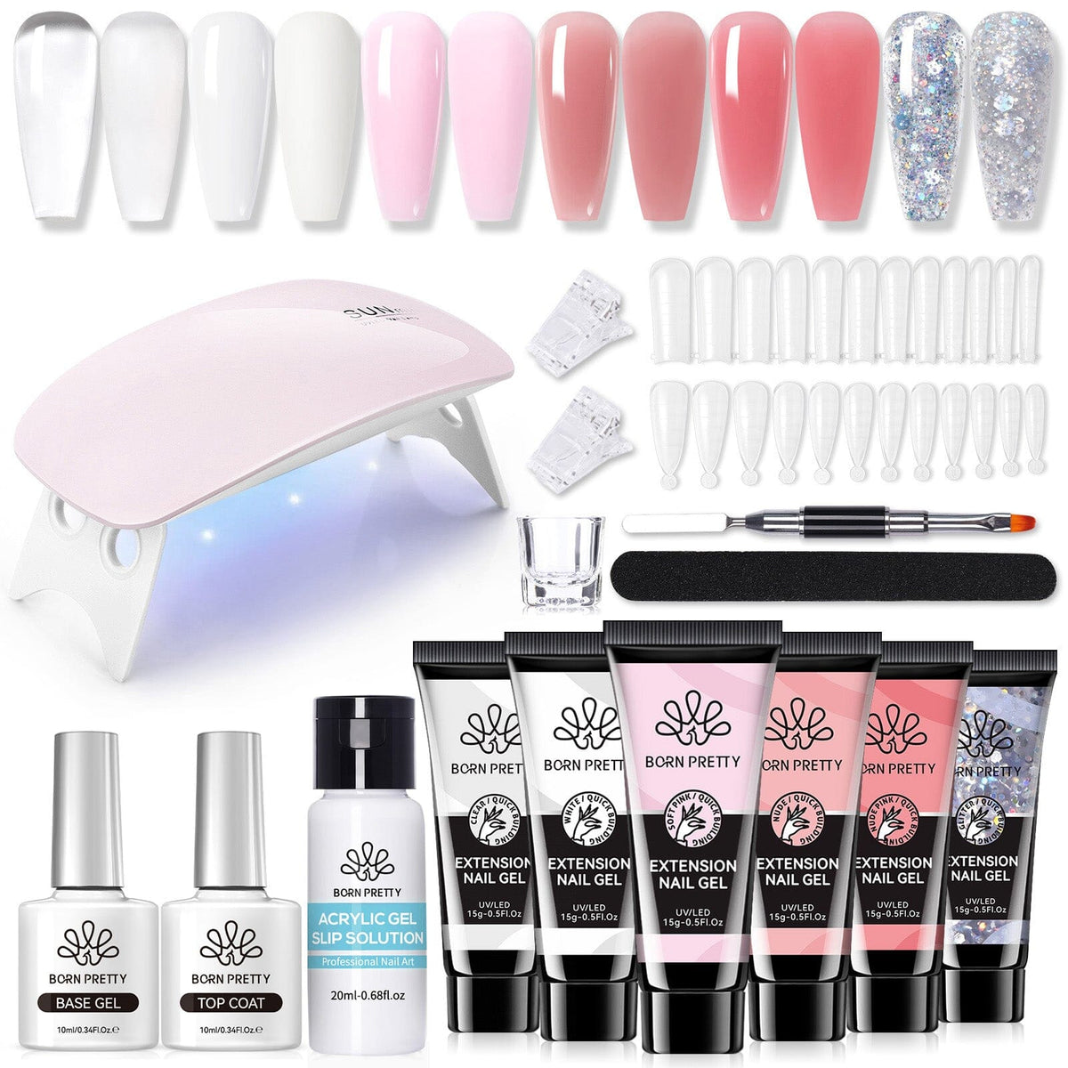 6 Colors Extension Nail Gel Starter Kit Gel Nail Polish BORN PRETTY 