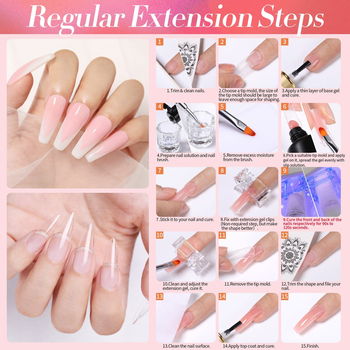6 Colors Extension Nail Gel Starter Kit Gel Nail Polish BORN PRETTY 