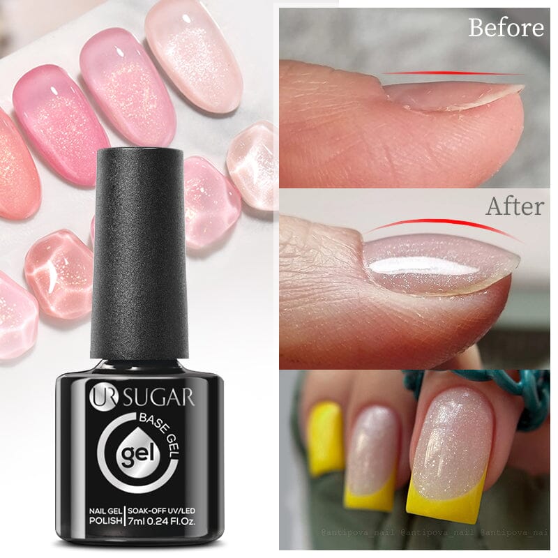 Glitter Rubber Base Gel URB021 7ml Base & Top Coat UR SUGAR 