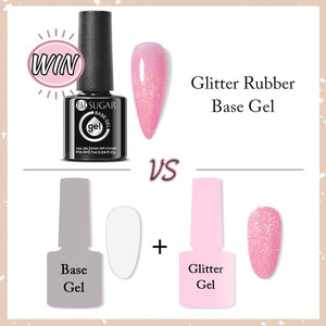 Glitter Rubber Base Gel URB021 7ml Base & Top Coat UR SUGAR 