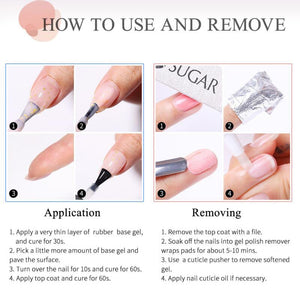 Glitter Rubber Base Gel URB021 7ml Base & Top Coat UR SUGAR 