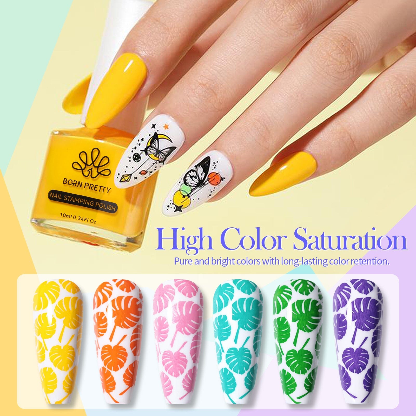 [US ONLY] 12 Colors Nail Stamping Polish Set Basic 10ml Nail Art BORN PRETTY 