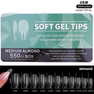 550pcs Soft Gel Tips Nail Tips No Brand Medium Almond 