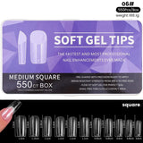 550pcs Soft Gel Tips Nail Tips No Brand Medium Square 