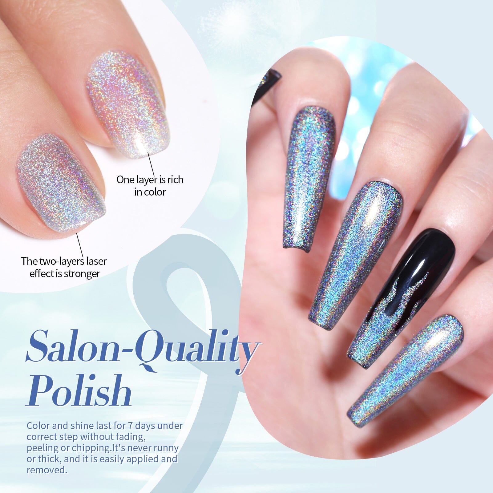 Silver Iridescent Nail Polish 10ml Nail Polish BORN PRETTY 