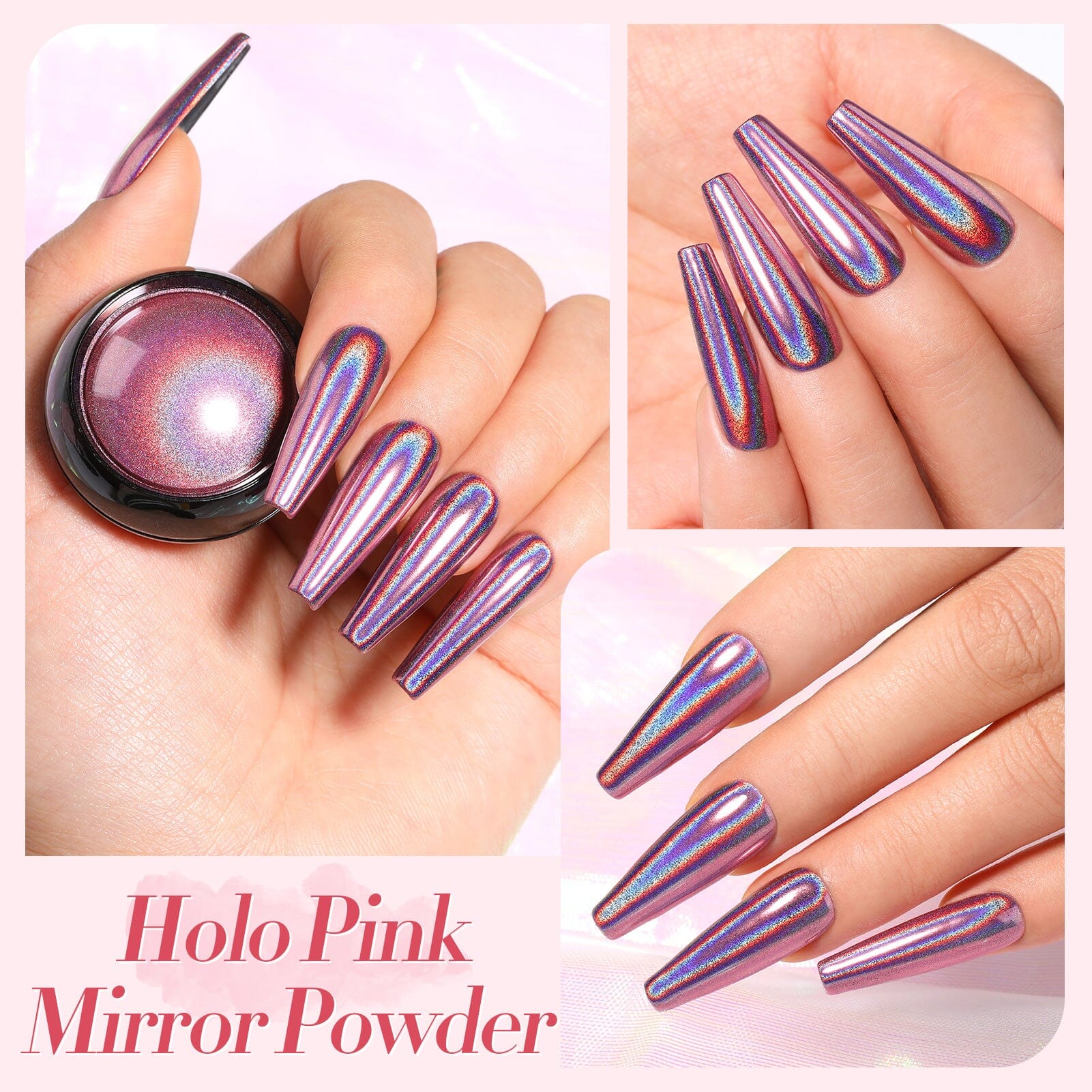 [US ONLY] 4 Boxes Metallic Chrome Nail Powder Nail Powder BORN PRETTY 