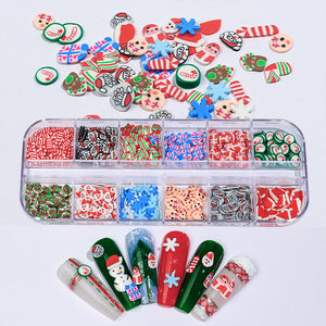 12 Fächer Weihnachten Nail Art Scheiben