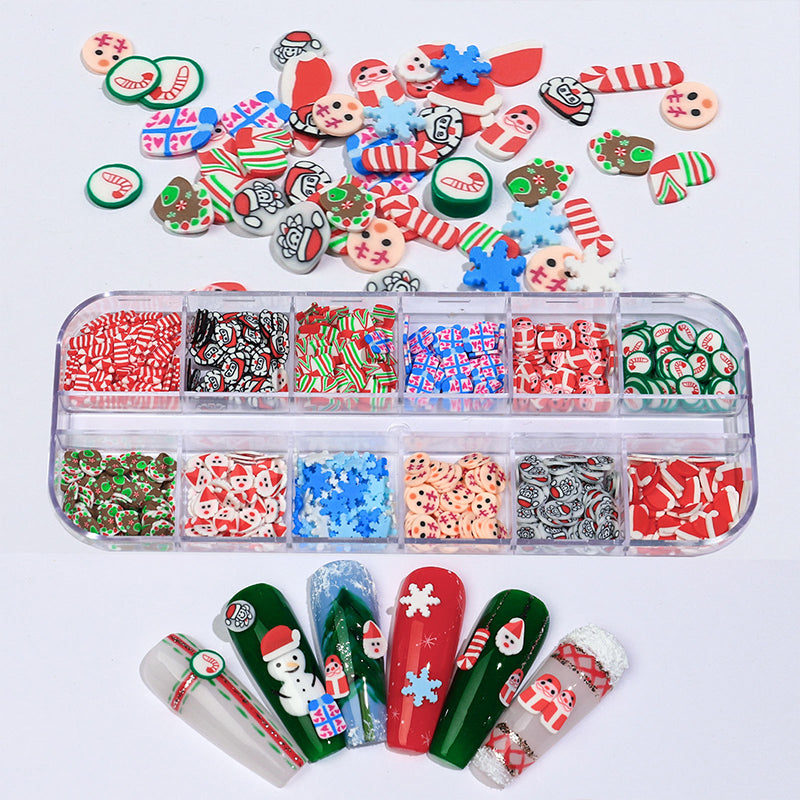12 Fächer Weihnachten Nail Art Scheiben