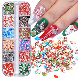 12 Fächer Weihnachten Nail Art Scheiben