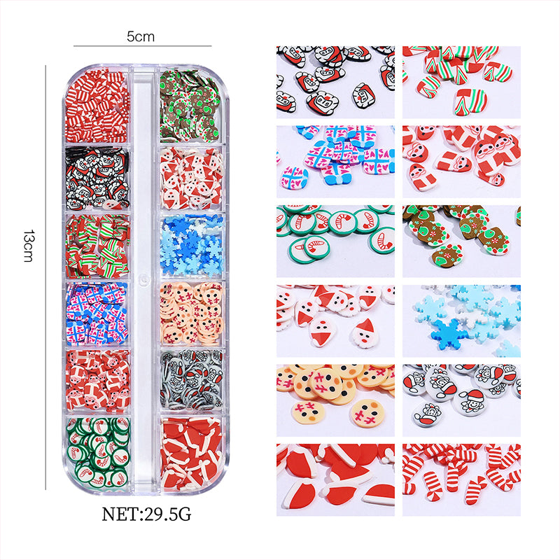 12 Fächer Weihnachten Nail Art Scheiben