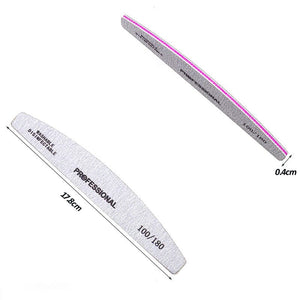 25pcs Half-moon Shaped Nail Files 100/180 Tools & Accessories No Brand 