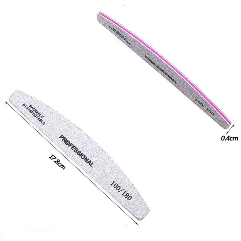 25pcs Half-moon Shaped Nail Files 100/180 Tools & Accessories No Brand 