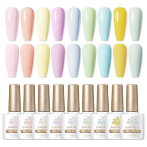 Macaron Colors Gel Polish 10ml Gel Nail Polish BORN PRETTY 12 Colors Set 