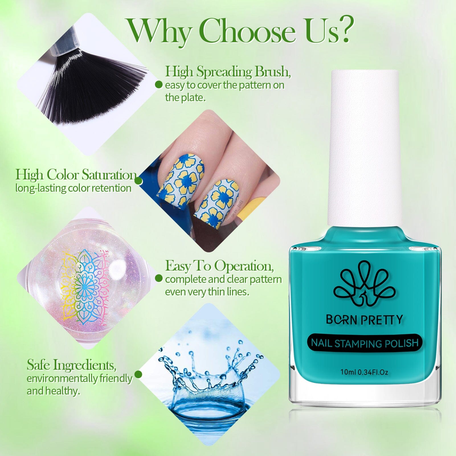 24 Colors Spring Summer Nail Stamping Polish Set #02 10ml Nail Polish BORN PRETTY 