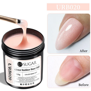 Glitter Rubber Base Gel 150g Base & Top Coat UR SUGAR URB020 