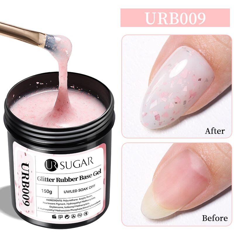 Glitter Rubber Base Gel 150g Base & Top Coat UR SUGAR URB009 