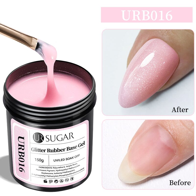 Glitter Rubber Base Gel 150g Base & Top Coat UR SUGAR URB016 