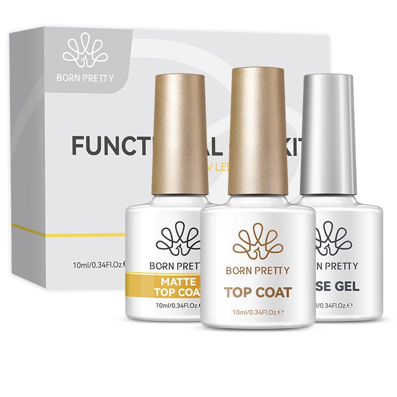 3pcs Base Top Coat Set 10ml Gel Nail Polish BORN PRETTY 
