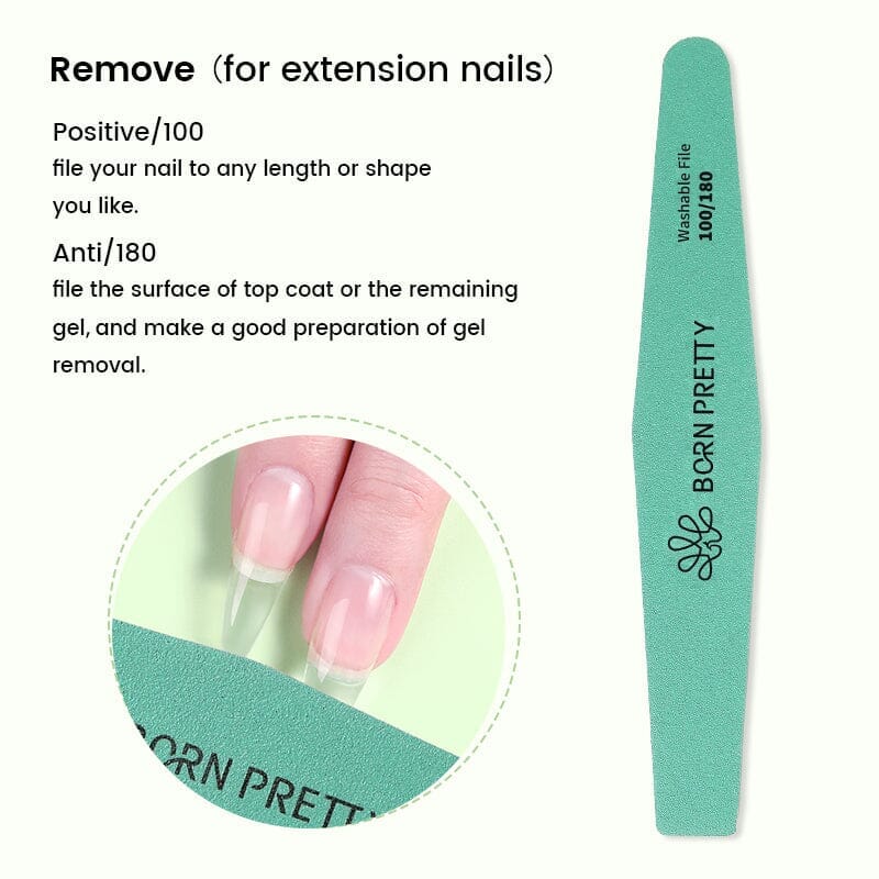 4pcs Washable Nail Files Tools & Accessories BORN PRETTY 
