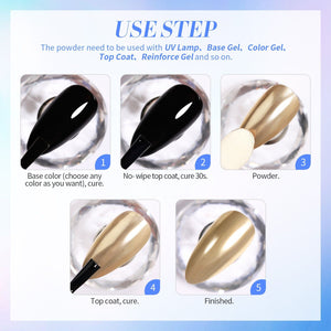 12 Colors Nail Chrome Powder Kit Nail Powder BORN PRETTY 
