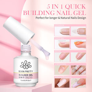 5 in 1 Builder Gel Baby Pink 15ml Gel Nail Polish BORN PRETTY 