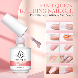 5 in 1 Builder Gel Nude Pink 15ml Gel Nail Polish BORN PRETTY 
