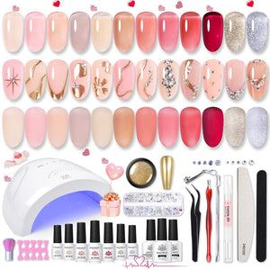 12 Colors All in One Starter Kit 48W US Type Plug Jelly Gel Polish 6ml Sets & Kits BORN PRETTY 