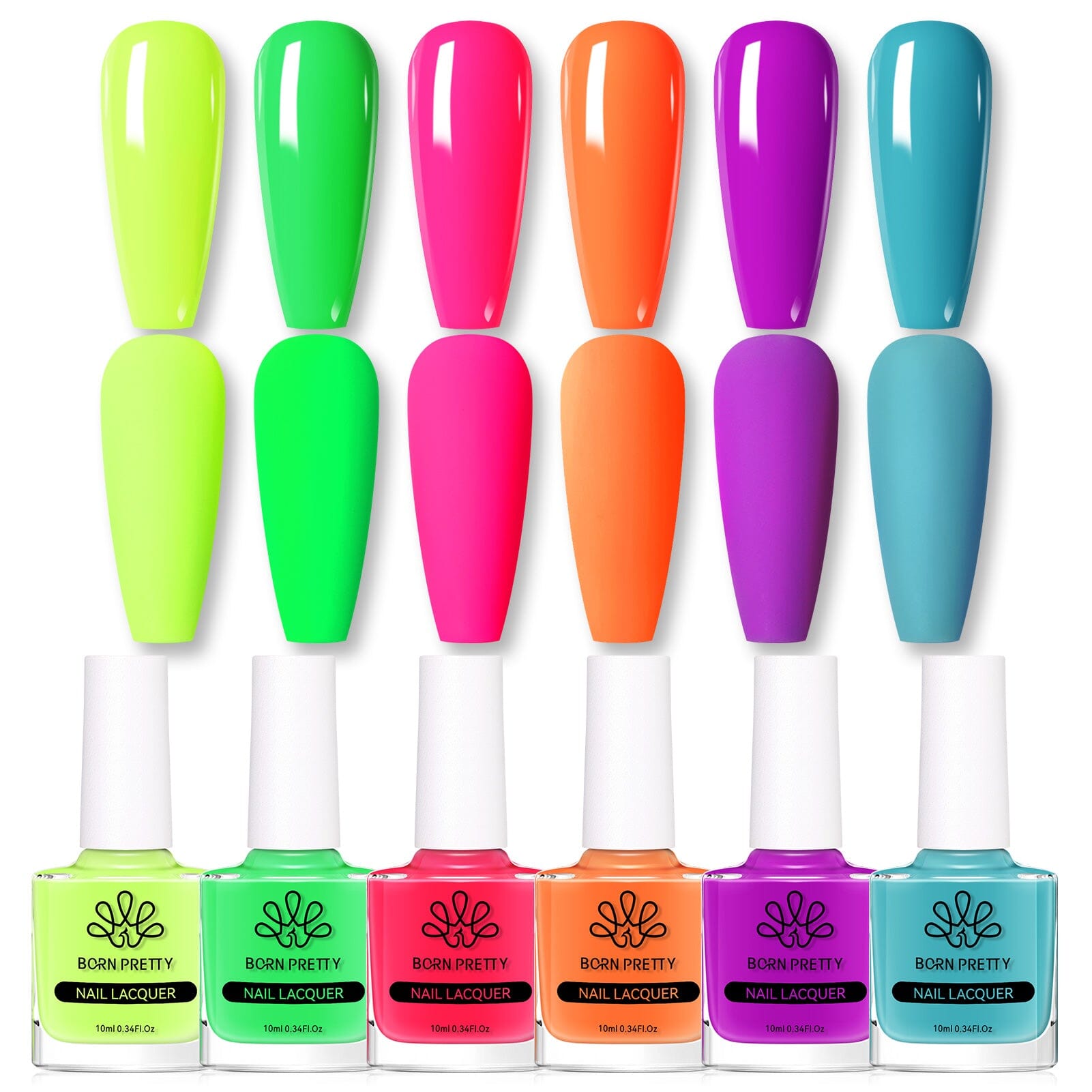 6 Colors Neon Collection Nail Polish Set 10ml Nail Polish BORN PRETTY 