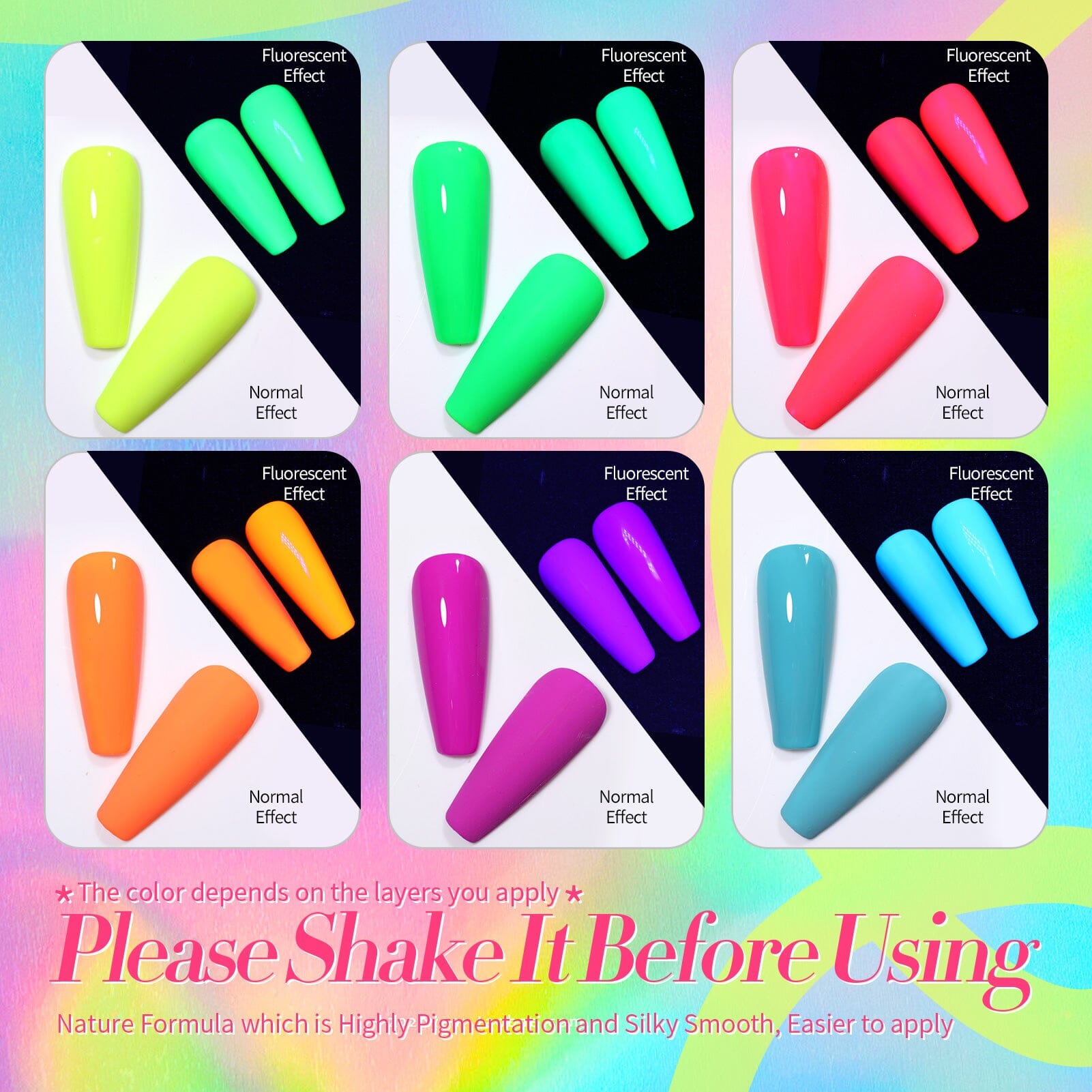 6 Colors Neon Collection Nail Polish Set 10ml Nail Polish BORN PRETTY 