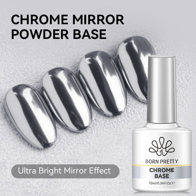 Chrome Mirror Powder Base Gel 10ml Gel Nail Polish BORN PRETTY 