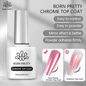BORN PRETTY Chrome Top Coat 10ml Gel Nail Polish BORN PRETTY 