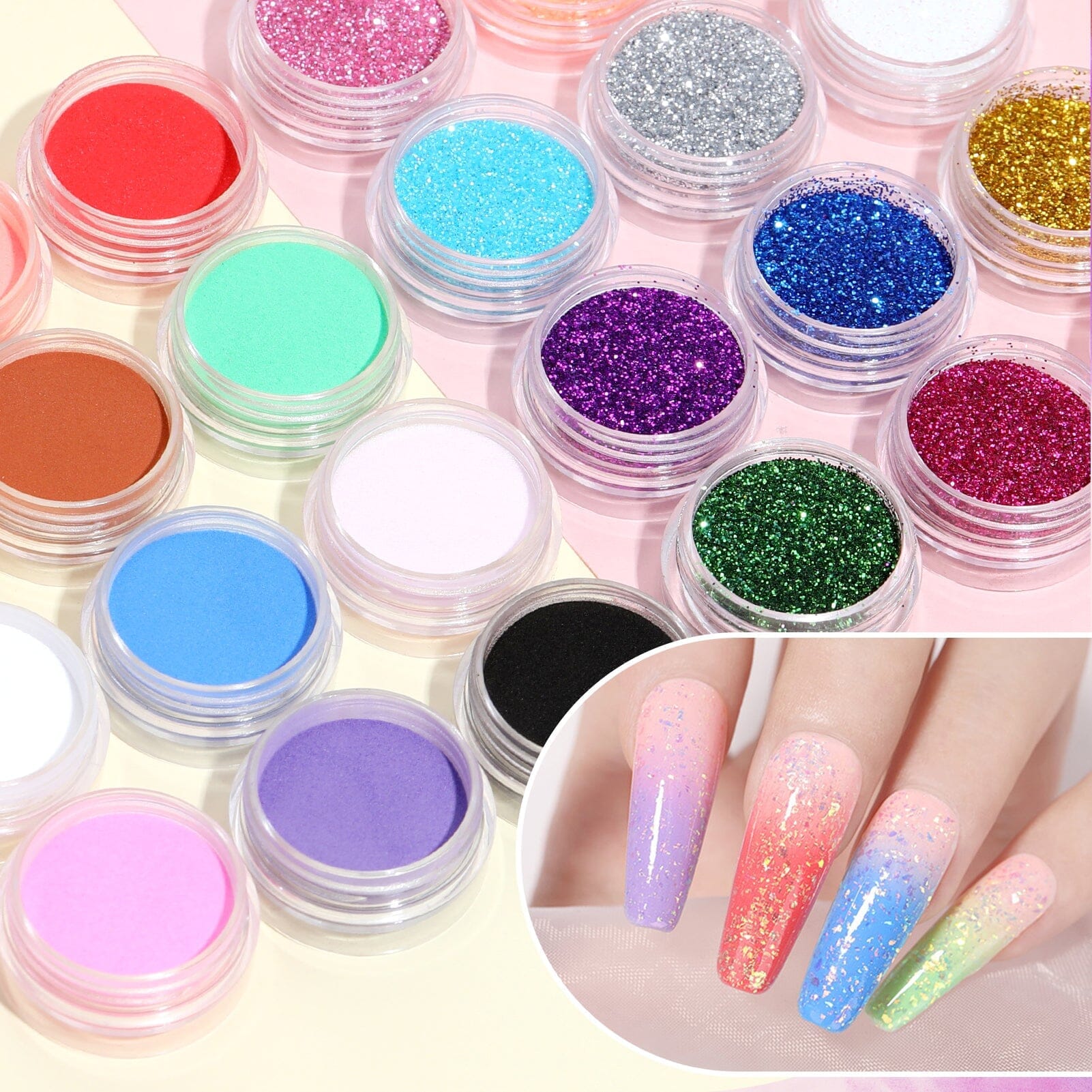 Acrylic Nail Kit 3 Colors White Pink Clear 30g Nail Powder BORN PRETTY 