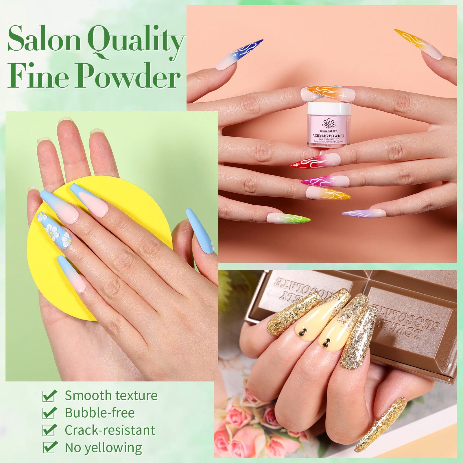 36 Colors Acrylic Nail Powder Set 10g Nail Powder BORN PRETTY 