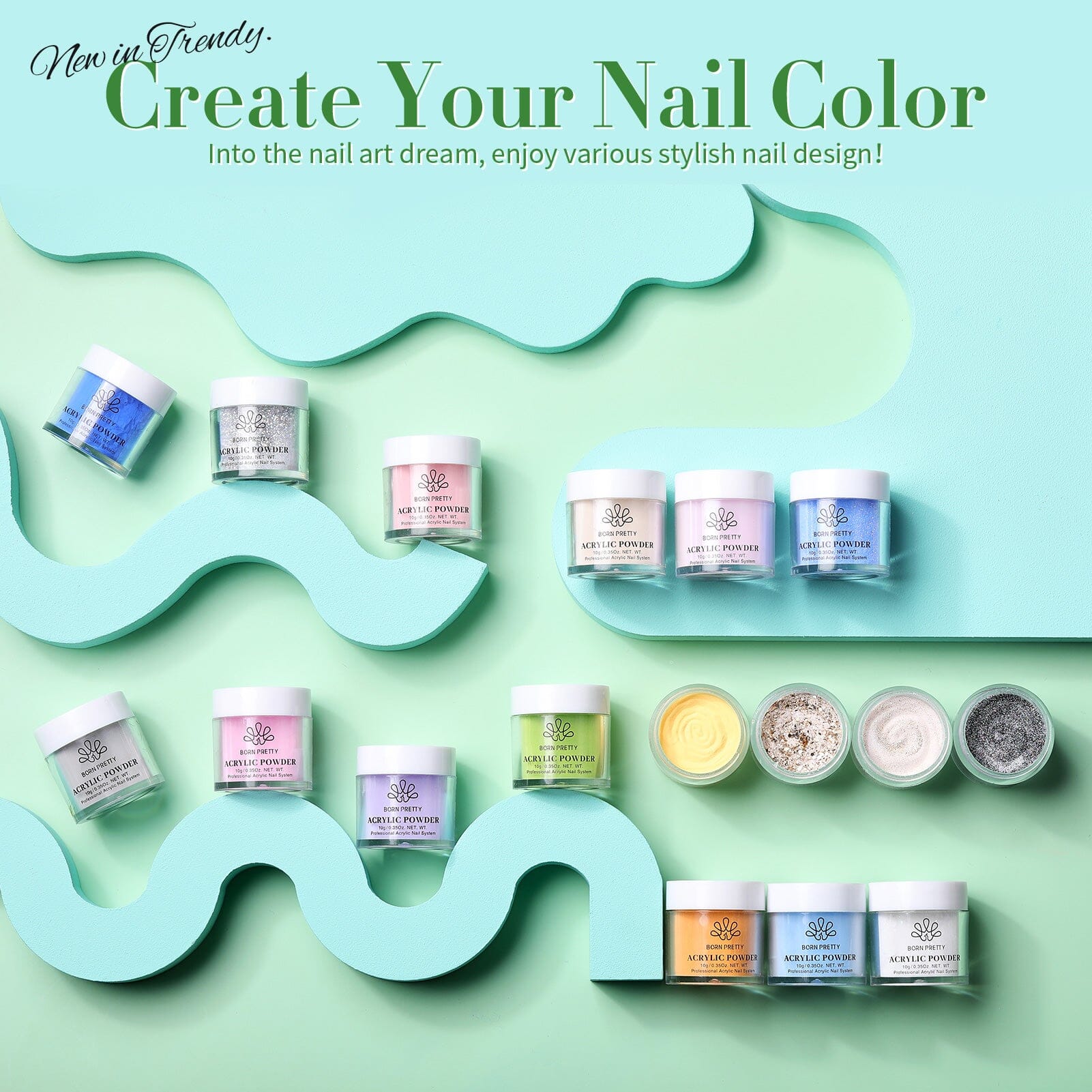 36 Colors Acrylic Nail Powder Set 10g Nail Powder BORN PRETTY 
