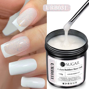 Flakes Rubber Base Gel URB031 150g Base & Top Coat UR SUGAR 