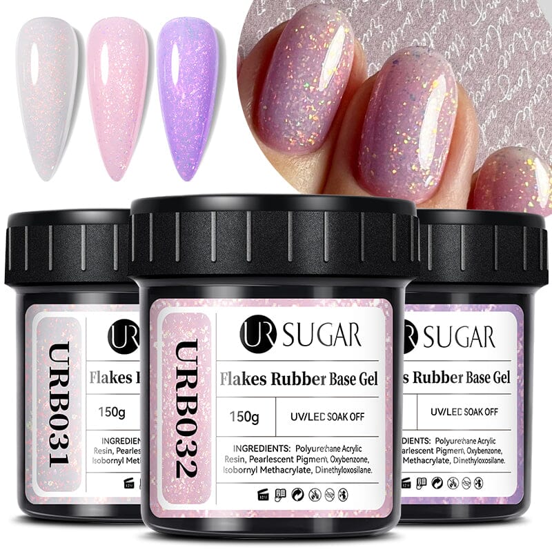 Flakes Rubber Base Gel URB031 150g Base & Top Coat UR SUGAR 