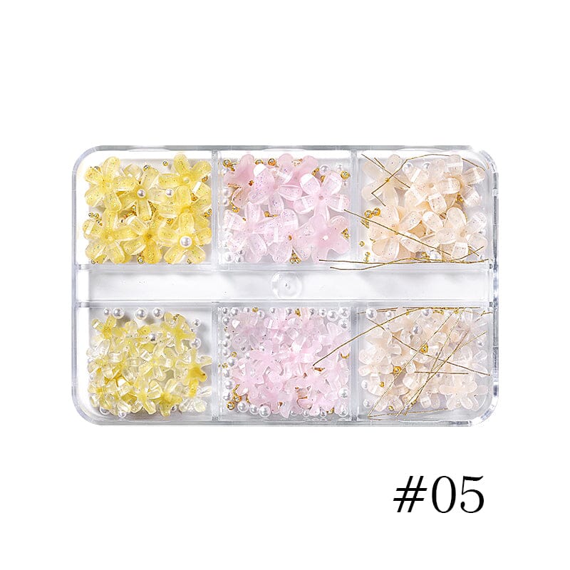 6 Grids Flowers 3D Nail Decoration Nail Decoration BORN PRETTY 