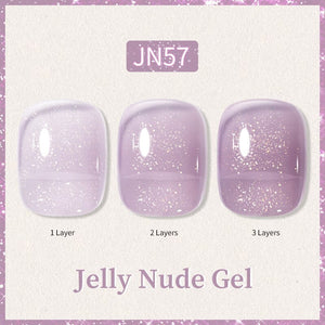 Glitter Nude Pink Jelly Nude Gel 10ml (JN51-JN74) Gel Nail Polish BORN PRETTY JN57 