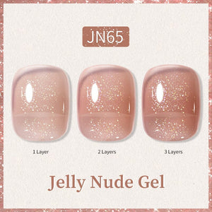 Glitter Nude Pink Jelly Nude Gel 10ml (JN51-JN74) Gel Nail Polish BORN PRETTY JN65 