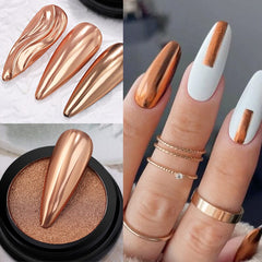 Metallic Mirror Effect Solid Chrome Nail Powder Nail Powder NICOLE DIARY NDC004 