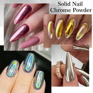 Metallic Mirror Effect Solid Chrome Nail Powder Nail Powder NICOLE DIARY 