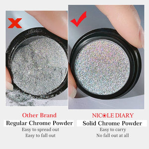 Metallic Mirror Effect Solid Chrome Nail Powder Nail Powder NICOLE DIARY 
