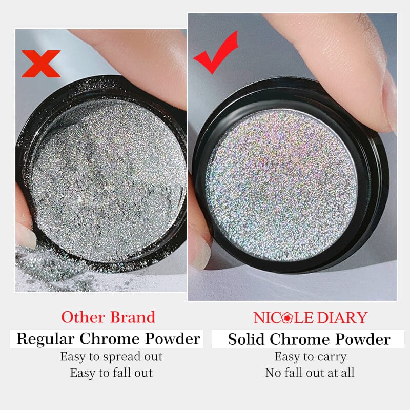 Metallic Mirror Effect Solid Chrome Nail Powder Nail Powder NICOLE DIARY 