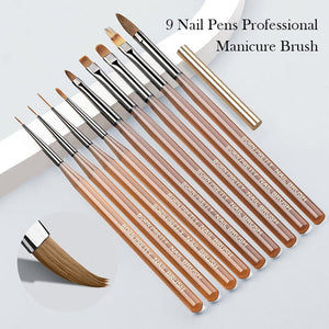 Acrylic UV Nail Brush Tools & Accessories BORN PRETTY 9 Brushes Set 