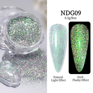 Auroras Reflective Giltter Nails Powder Nail Powder NICOLE DIARY NDG009 