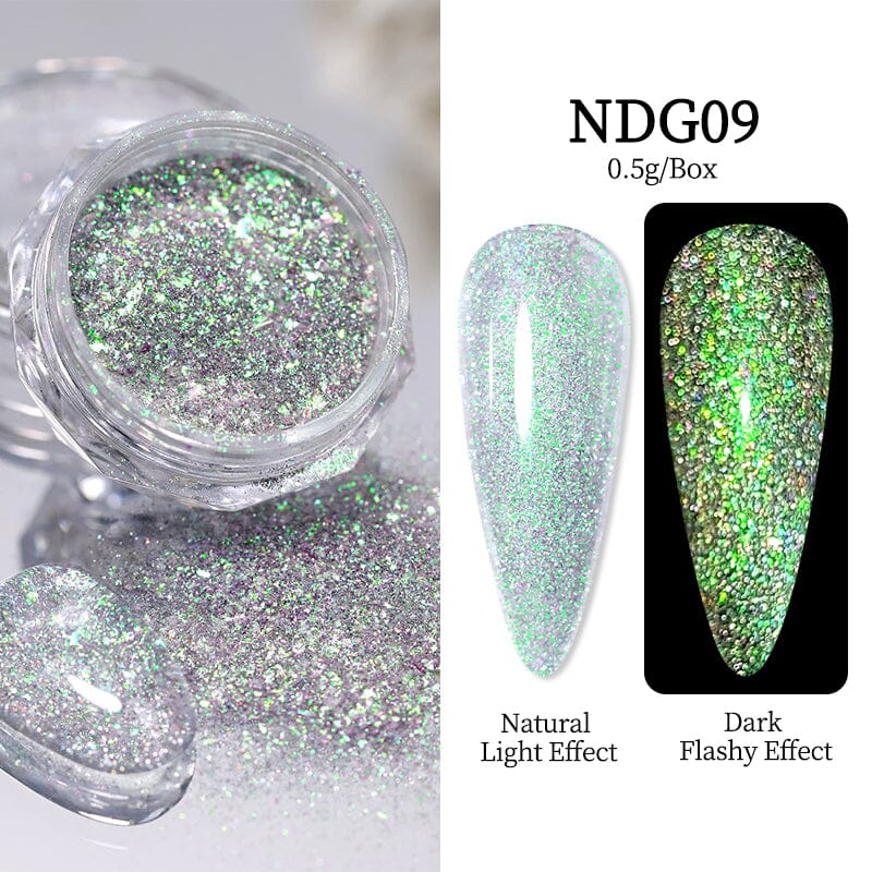 Auroras Reflective Giltter Nails Powder Nail Powder NICOLE DIARY NDG009 