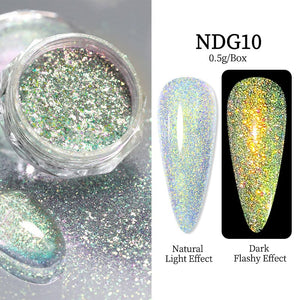 Auroras Reflective Giltter Nails Powder Nail Powder NICOLE DIARY NDG010 