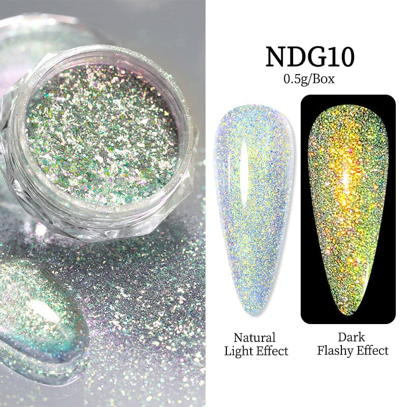 Auroras Reflective Giltter Nails Powder Nail Powder NICOLE DIARY NDG010 
